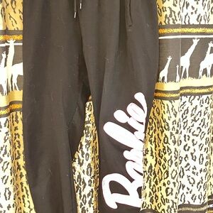 Barbie Black and Pink Kids Joggers